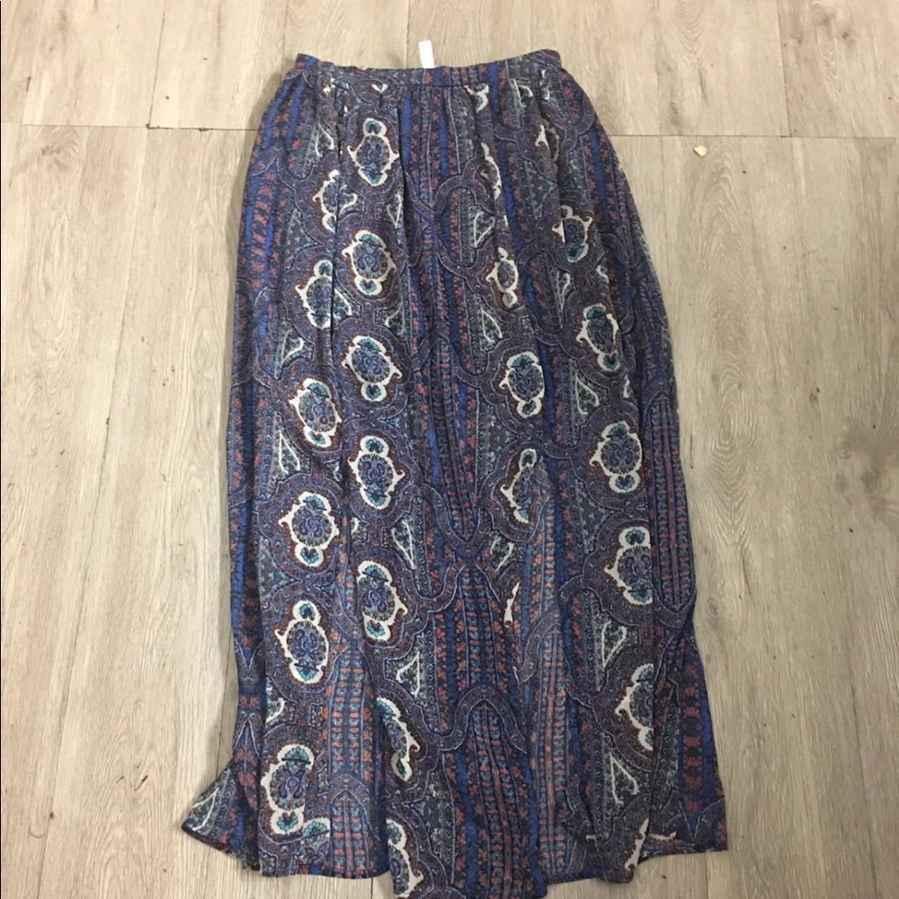 Double Slit Maxi Pattern Beach Skirt S